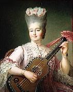 Francois-Hubert Drouais Madame Clotilde playing the guitar oil painting reproduction